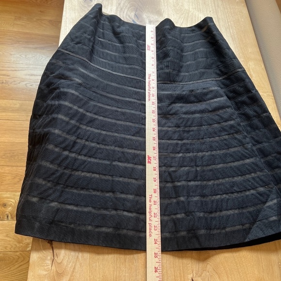 PER SE SKIRT NWT 14 PER CHARM LINE SILK SIDE ZIP RIBBON DETAIL ELEGANT STRIPES - Picture 10 of 11